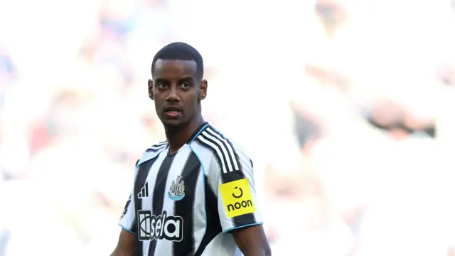 Alexander Isak looks on for Newcastle