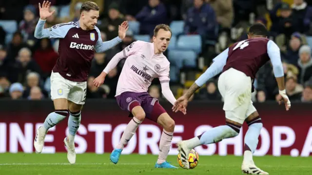 Mikkel Damsgaard in action for Brentford