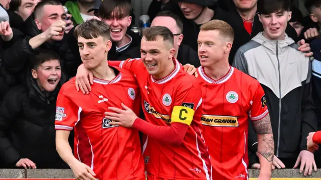 Cliftonville celebrate goal