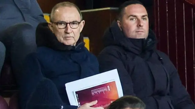 Martin O'Neill and Mark Fotheringham at Fir Park on Saturday