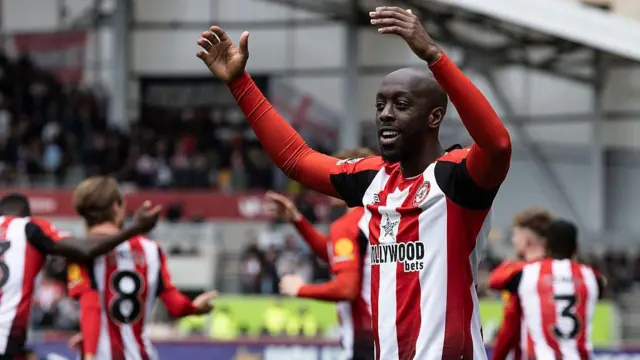 Yoane Wissa in action for Brentford