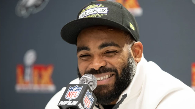 Brandon Graham speaks to media before Super Bowl 59