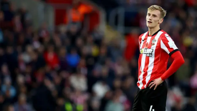 Flynn Downes of Southampton during the Premier League match between Southampton FC and Everton FC at St Mary's Stadium