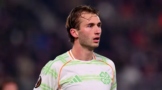 Benjamin Nygren in action during Celtic's 2-2 Europa League draw at Bologna