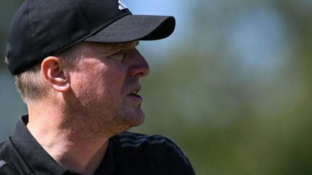 Eddie Howe watches a training session