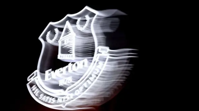 Everton crest - lit up in the dark