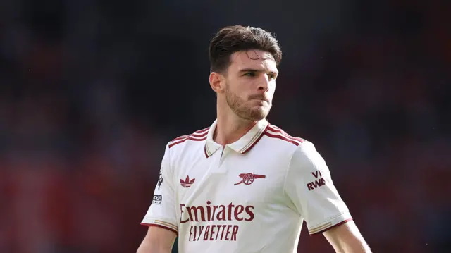 Declan Rice looks on during match