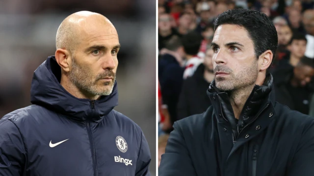 Pep Guardiola and Mikel Arteta split image