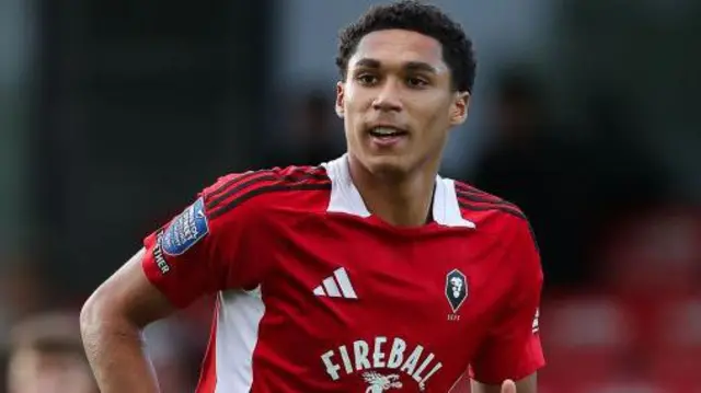 Marcus Dackers of Salford City during the Bristol Street Motors Trophy match between Salford City and Port Vale at Peninsula Stadium on August 20, 2024 