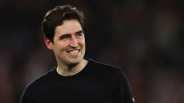 Andoni Iraola smiles after the Premier League match between Bournemouth and Manchester City