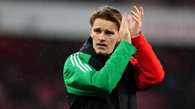 Martin Odegaard applauds