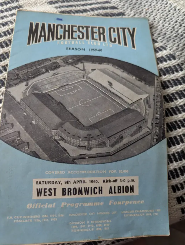 Manchester City v West Bromwich Albion programme from 1960