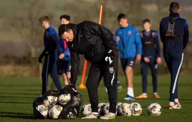 Derek Adams in County training