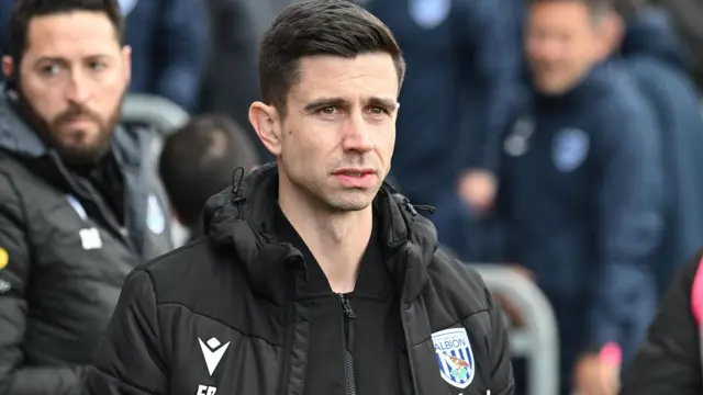 Eric Ramsay watching his West Brom side from the touchline