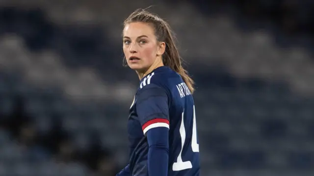Chloe Arthur in action for Scotland in 2021