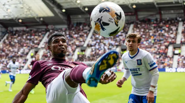 Hearts' Gerald Taylor and Rangers' Ridvan Yilmaz