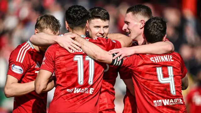 Aberdeen players celebrate