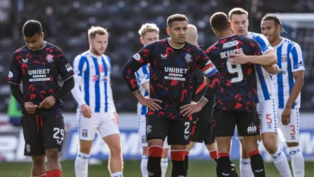 Rangers skipper James Tavernier looks dejected at full-time