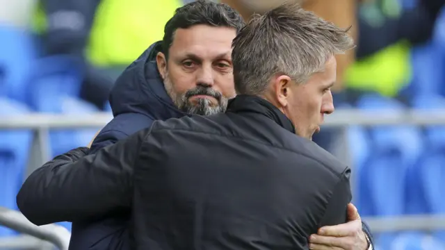 Erol Bulut (left) with Ipswich boss Kieran McKenna