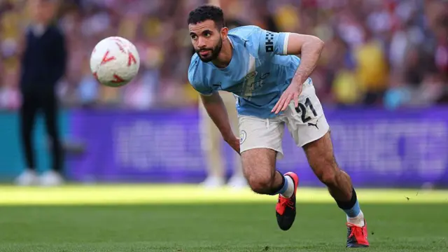 Rayan Ait-Nouri in action during the FA Cup Semi-Final against Southampton