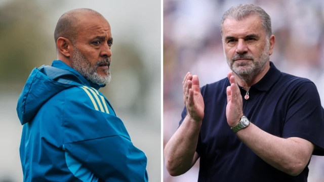Split image of Nuno Espirito Santo and Ange Postecoglou