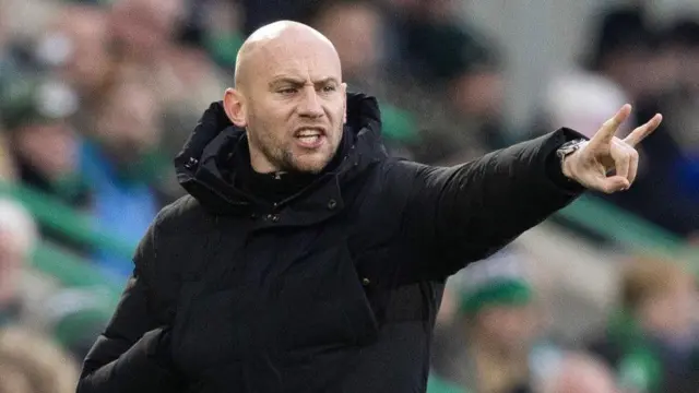 Hibernian head coach David Gray during a William Hill Premiership match between Hibernian and Motherwell at the Easter Road Stadium,