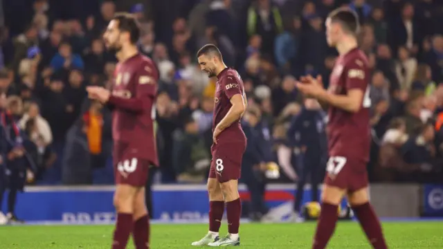 Mateo Kovacic during Manchester City's defeat at Brighton