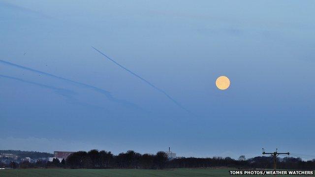 Full moon in a field