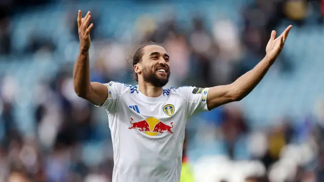Dominic Calvert-Lewin of Leeds United celebrates.