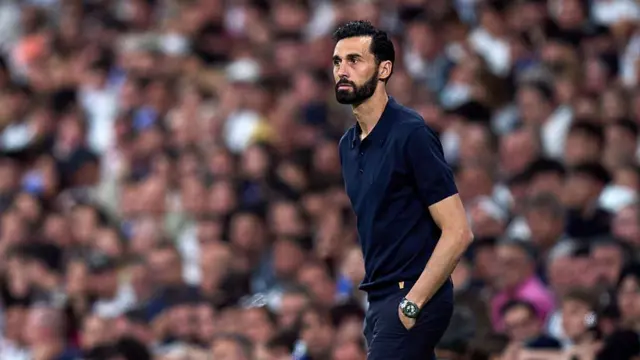 Alvaro Arbeloa, Head Coach of Real Madrid, looks on during the LaLiga EA Sports match between Real Madrid CF and Athletic Club at Estadio Santiago Bernabeu.