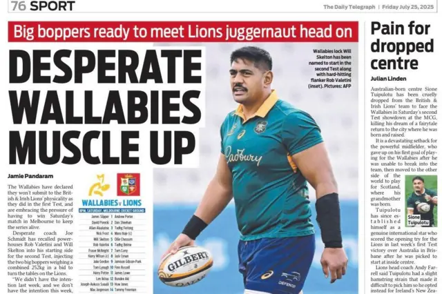 Daily Telegraph back page