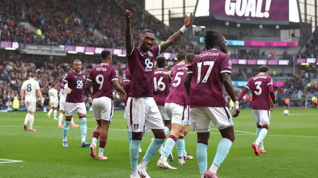 Jaidon Anthony celebrates scoring for Burnley