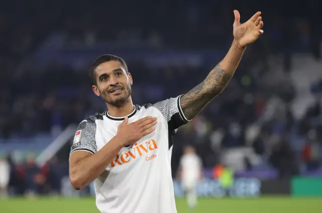 Kyle Naughton salutes Swansea fans after defeat at Leicester