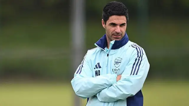 Arsenal manager Mikel Arteta during a training session at Sobha Realty Training Centre 