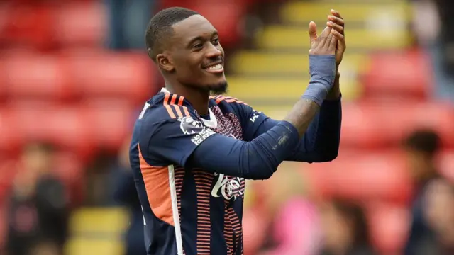 Nottingham Forest's Callum Hudson-Odoi applauds the fans