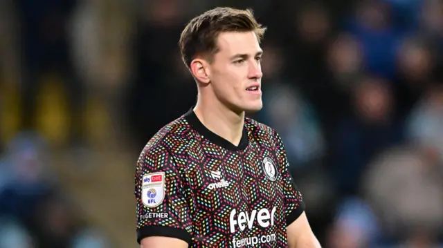 Radek Vitek standing on the pitch during a match for Bristol City