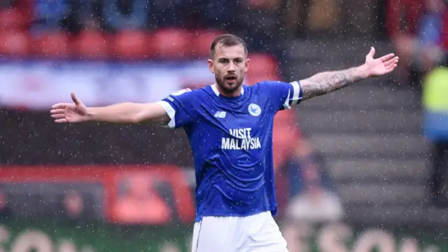 Joe Ralls in action earlier this season 