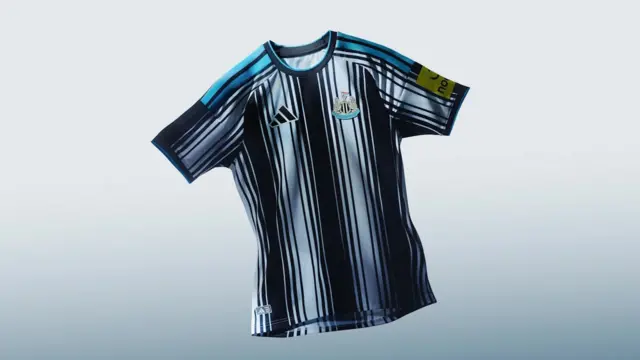 Newcastle United home shirt with broken up stripes for 2026-27