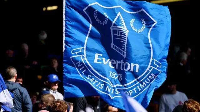 General view of Everton flags