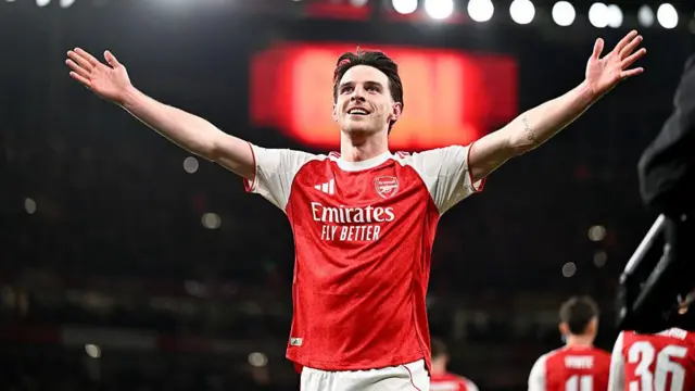 Declan Rice of Arsenal celebrates