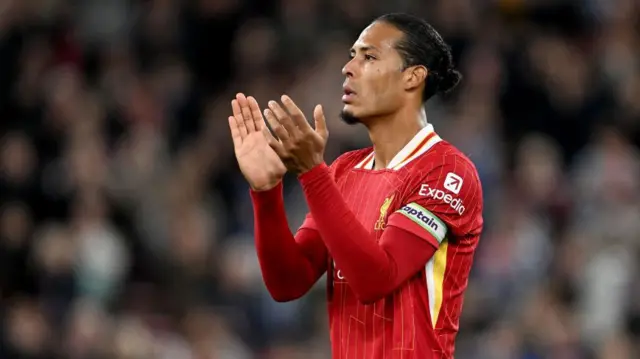 Virgil Van Dijk of Liverpool after the Premier League match between Liverpool FC and Brighton & Hove Albion FC at Anfield