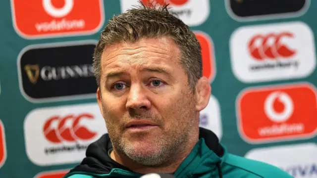 John Fogarty speaking to reporters on Tuesday