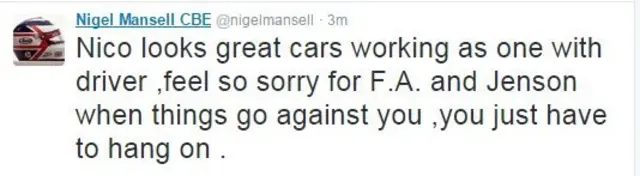 Nigel Mansell tweet