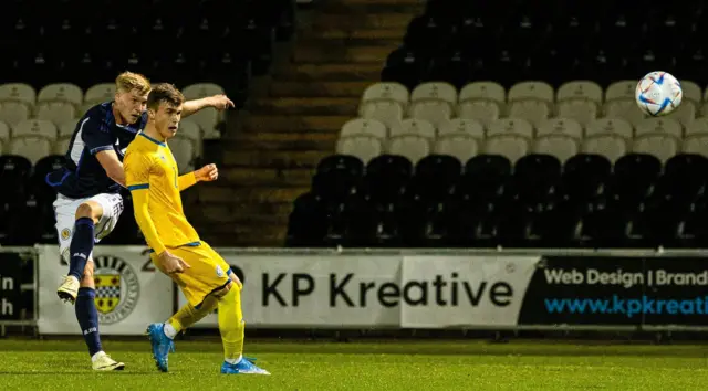 Scotland U21's Josh Doig (left) opens the scoring