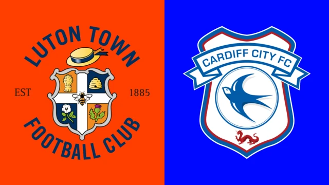 Luton Town and Cardiff City's club badges