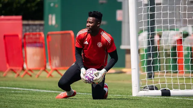 Andre Onana in Manchester United training