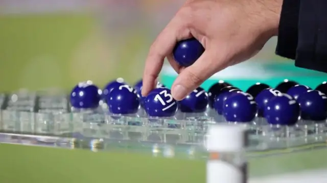 Close up of League Cup draw balls