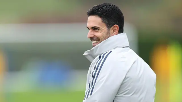 Mikel Arteta in training 