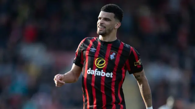 Dominic Solanke of Bournemouth during the Premier League match between AFC Bournemouth and Manchester United