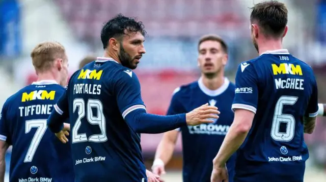 Dundee celebrate at Dunfermline